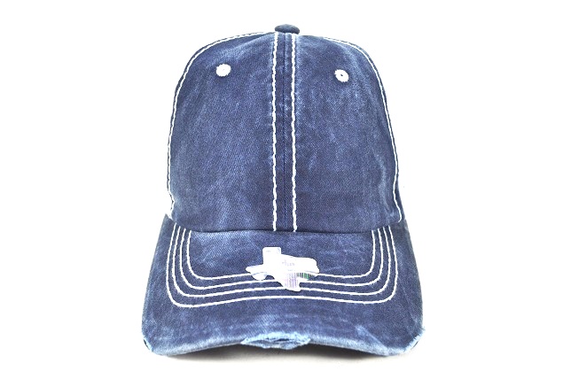 TS-012 PIGMENT VINTAGE THICK STITCH MESH CAP NAVY/WHITE